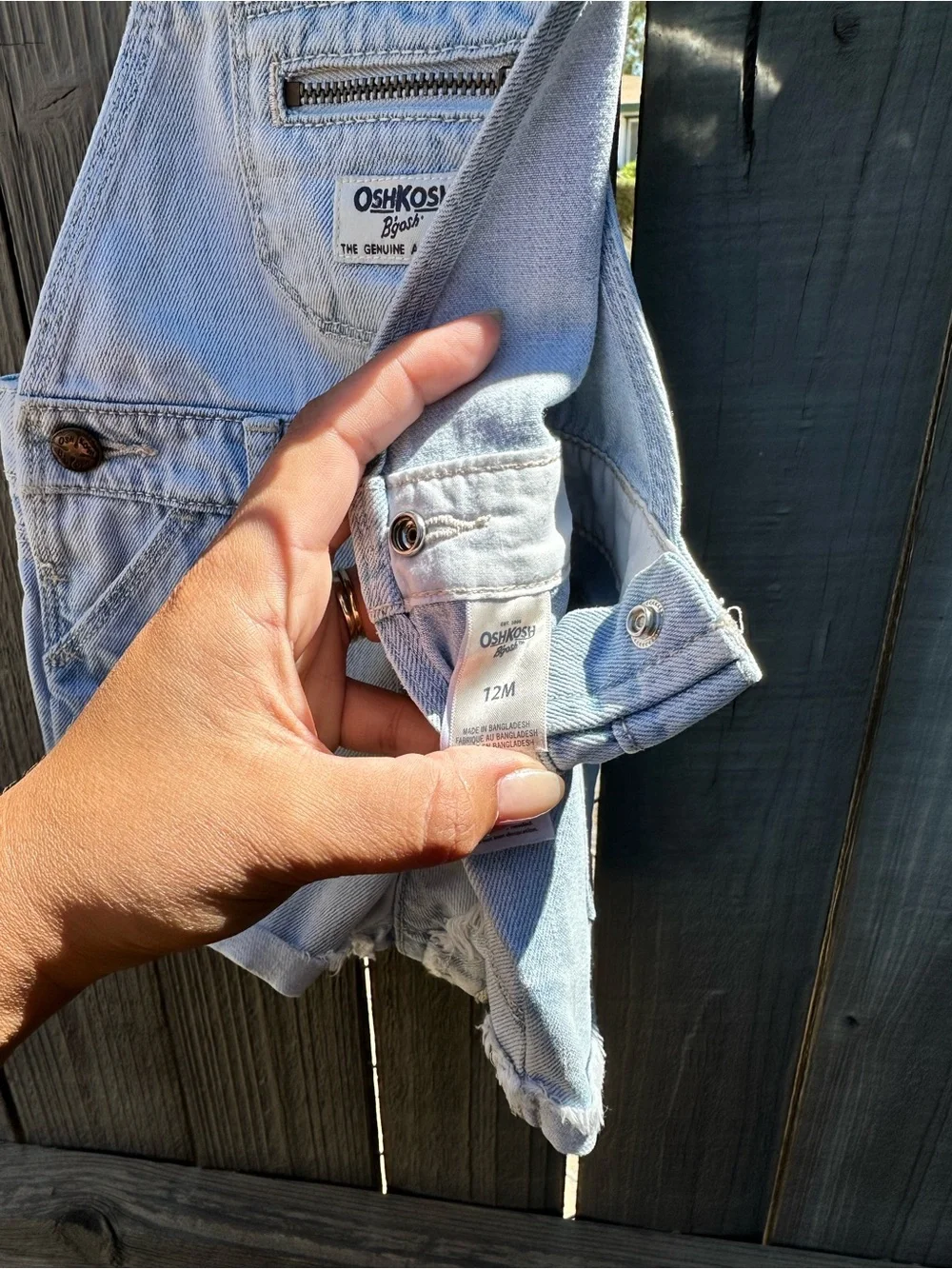 OshKosh B'gosh Light Blue Denim Short Overalls